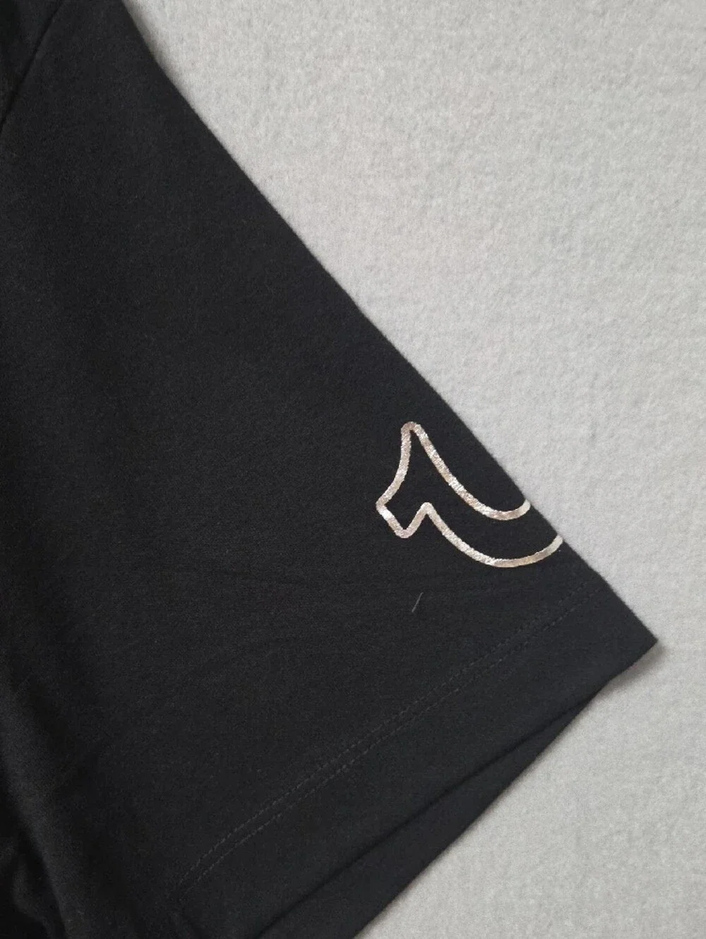 True Religion Black Short Sleeve Crewneck Tee with White Logo